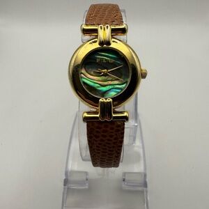Vintage Folio Women's Gold Tone Watch with Mother of Pearl Face (New Battery)